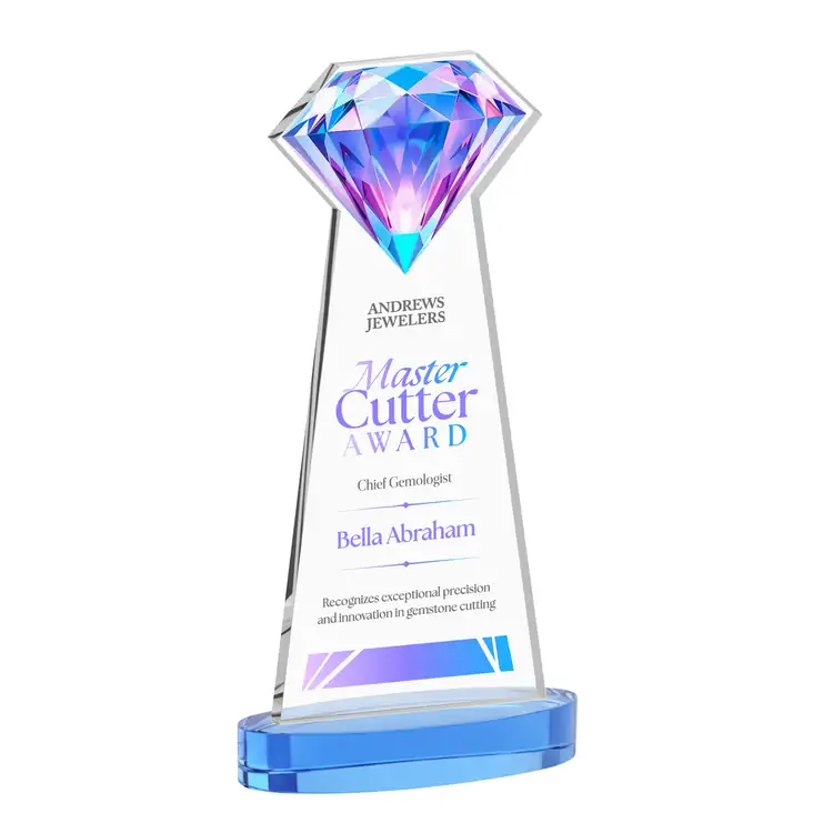 Gemstone Starfire Crystal Award on Alberton Base - Multicolor #10