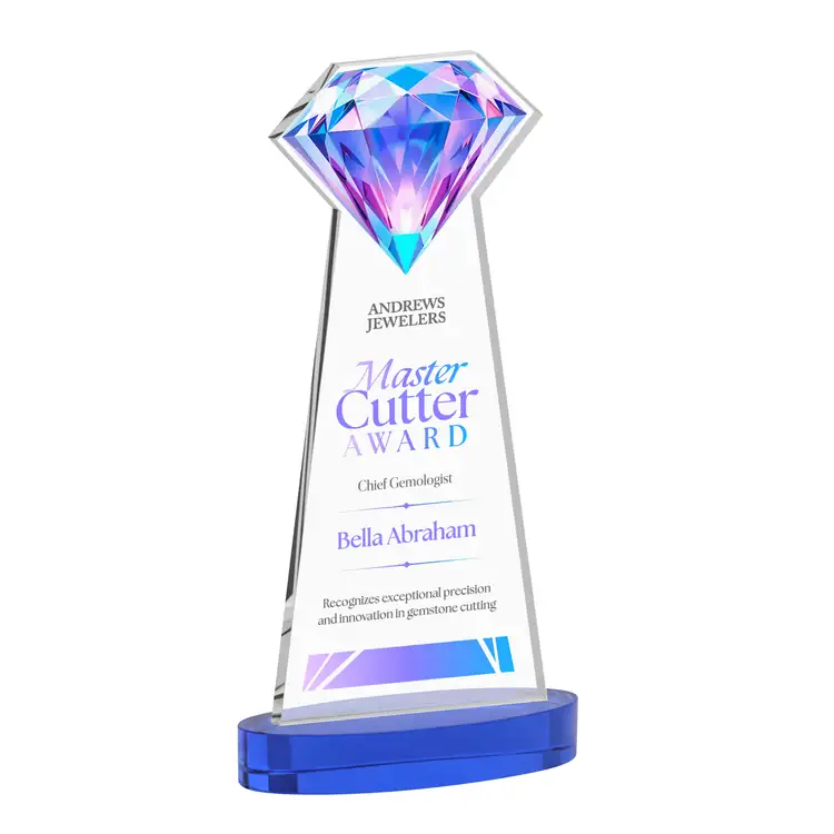 Gemstone Starfire Crystal Award on Alberton Base - Multicolor #7