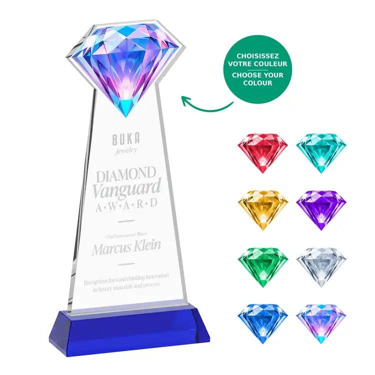 Gemstone Starfire Crystal Award on Hartford Base - Deep Etch #12