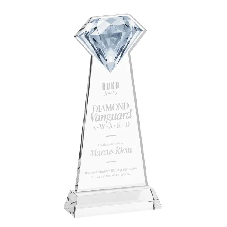 Gemstone Starfire Crystal Award on Hartford Base - Deep Etch #2