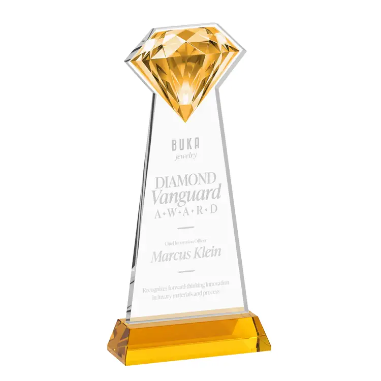 Gemstone Starfire Crystal Award on Hartford Base - Deep Etch #3