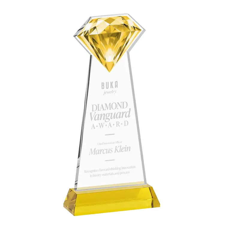 Gemstone Starfire Crystal Award on Hartford Base - Deep Etch #4
