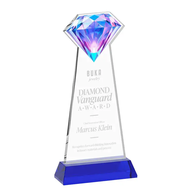 Gemstone Starfire Crystal Award on Hartford Base - Deep Etch #7