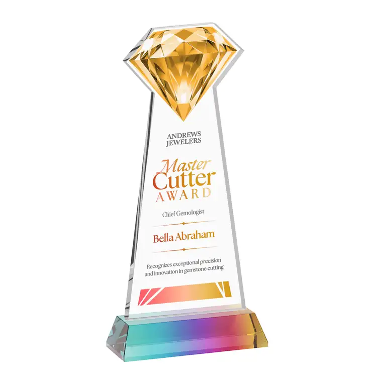 Gemstone Starfire Crystal Award on Hartford Base - Multicolor #7