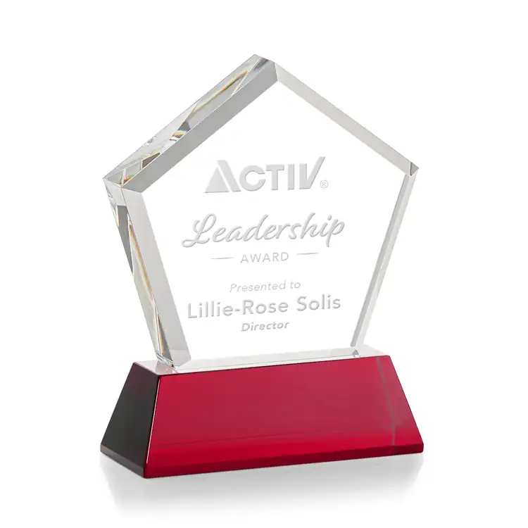 Genosee Optical Crystal Award on Base - Deep Etch #23