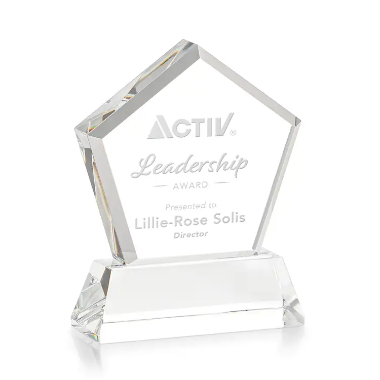 Genosee Optical Crystal Award on Base - Deep Etch #3