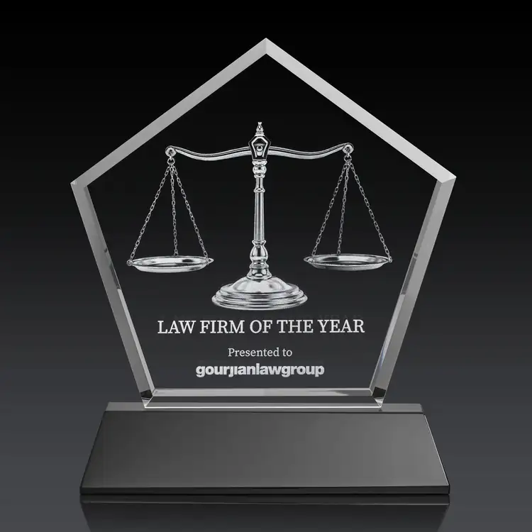 Genosee Optical Crystal Award on Base - 3D Subsurface Engraving #10