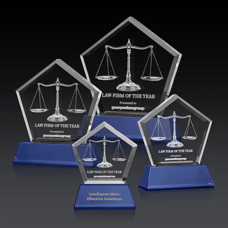 Genosee Optical Crystal Award on Base - 3D Subsurface Engraving #11
