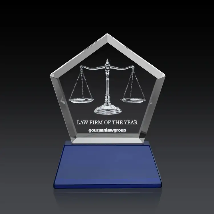 Genosee Optical Crystal Award on Base - 3D Subsurface Engraving #12