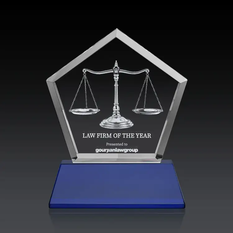 Genosee Optical Crystal Award on Base - 3D Subsurface Engraving #13