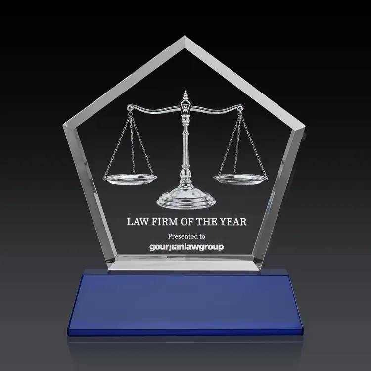 Genosee Optical Crystal Award on Base - 3D Subsurface Engraving #14