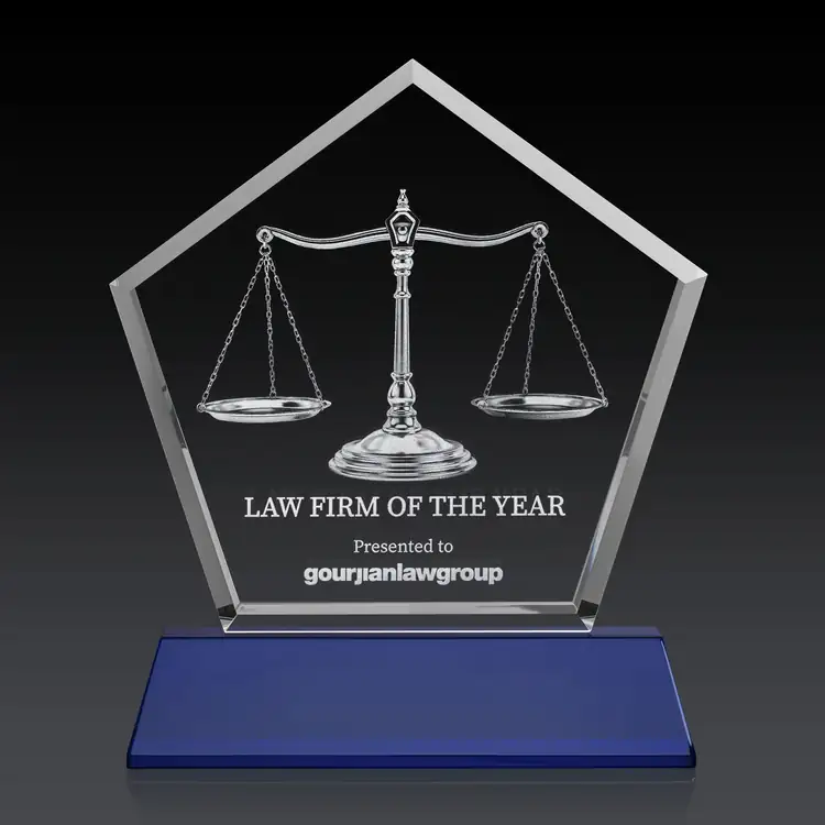 Genosee Optical Crystal Award on Base - 3D Subsurface Engraving #15