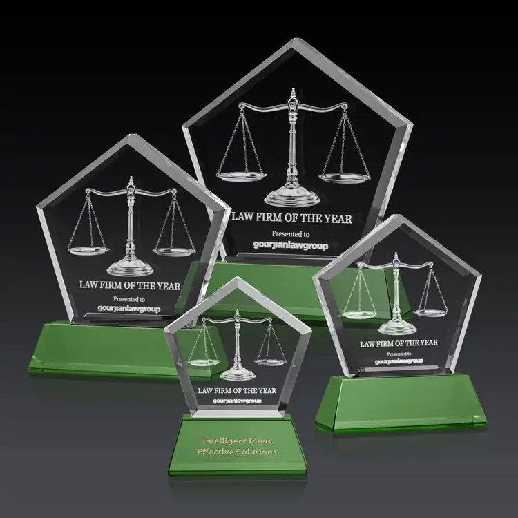 Genosee Optical Crystal Award on Base - 3D Subsurface Engraving #16
