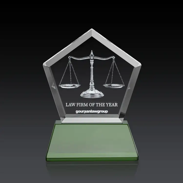 Genosee Optical Crystal Award on Base - 3D Subsurface Engraving #17