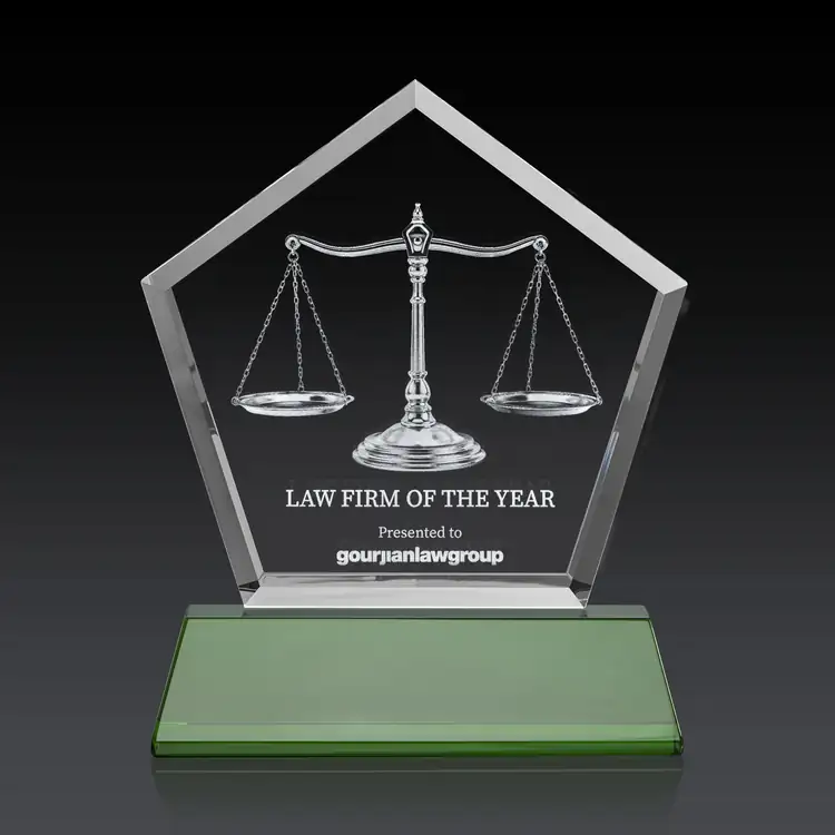 Genosee Optical Crystal Award on Base - 3D Subsurface Engraving #19