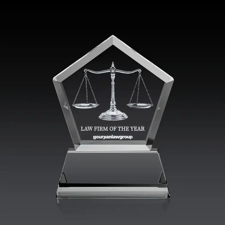 Genosee Optical Crystal Award on Base - 3D Subsurface Engraving #2