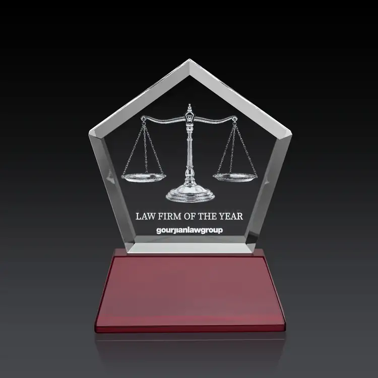 Genosee Optical Crystal Award on Base - 3D Subsurface Engraving #22