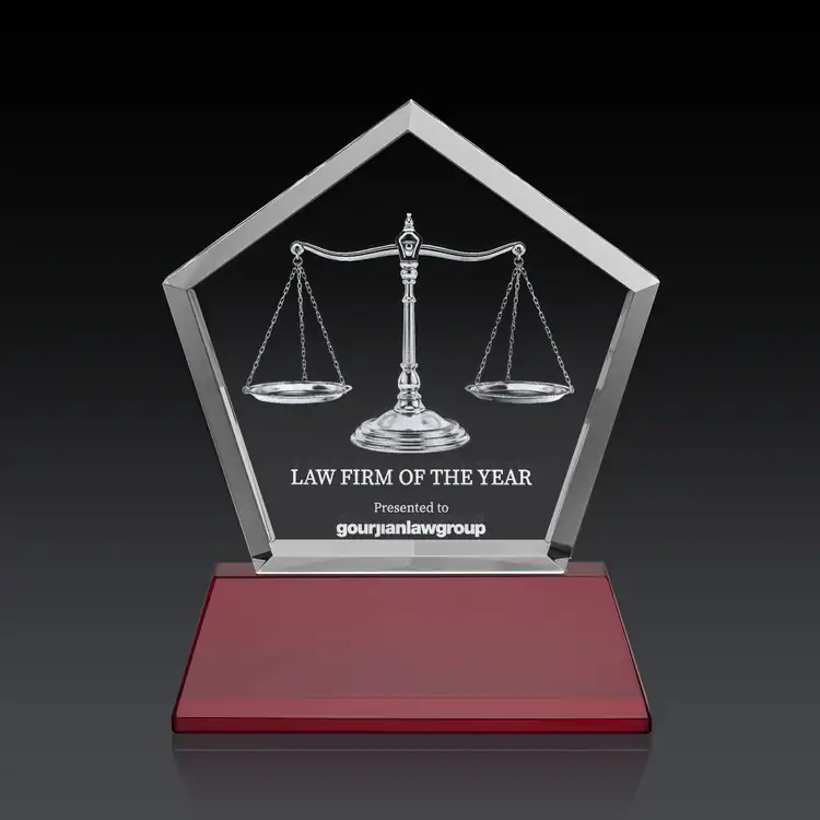 Genosee Optical Crystal Award on Base - 3D Subsurface Engraving #23