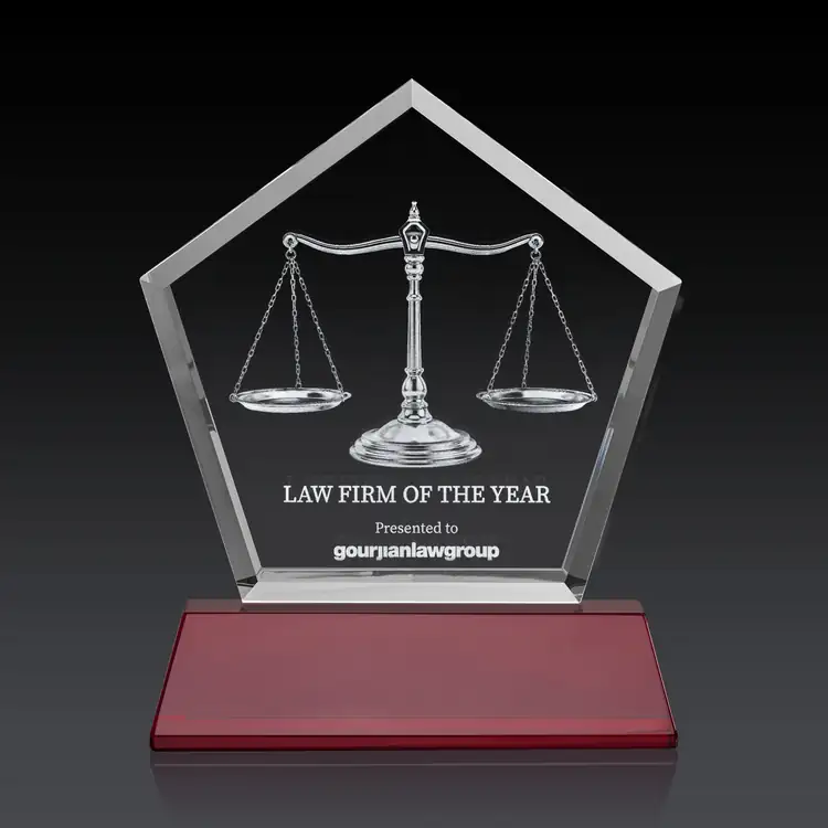 Genosee Optical Crystal Award on Base - 3D Subsurface Engraving #24