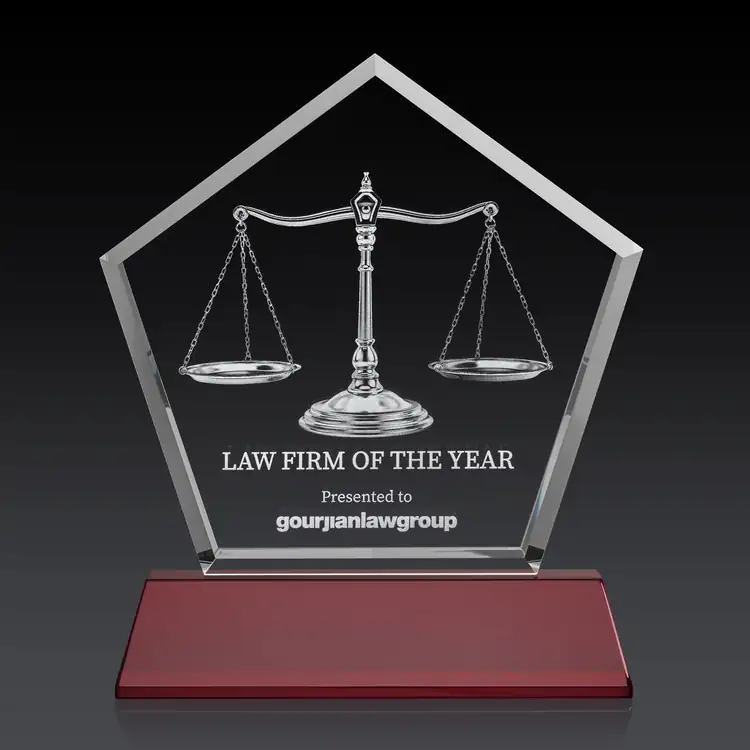 Genosee Optical Crystal Award on Base - 3D Subsurface Engraving #25