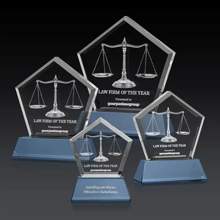 Genosee Optical Crystal Award on Base - 3D Subsurface Engraving #26