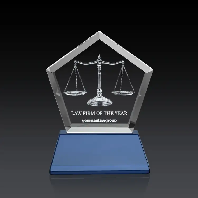 Genosee Optical Crystal Award on Base - 3D Subsurface Engraving #27