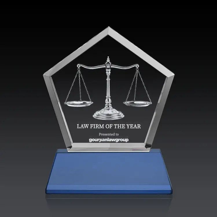 Genosee Optical Crystal Award on Base - 3D Subsurface Engraving #28