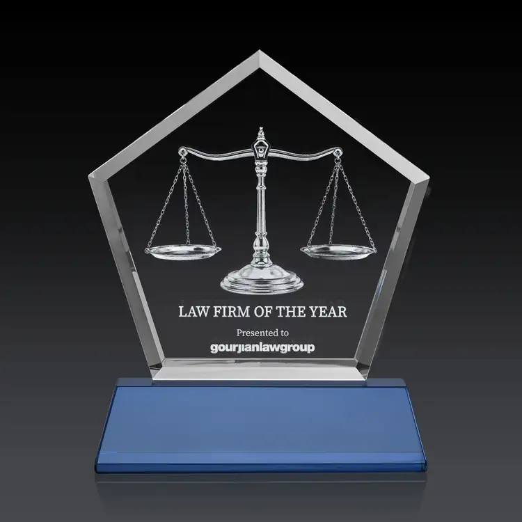 Genosee Optical Crystal Award on Base - 3D Subsurface Engraving #29