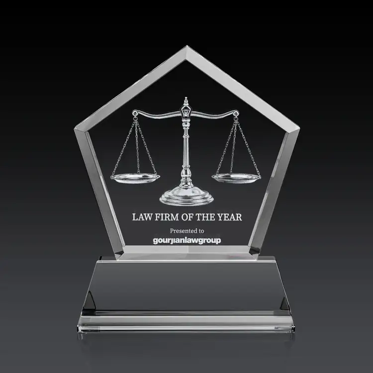 Genosee Optical Crystal Award on Base - 3D Subsurface Engraving #3