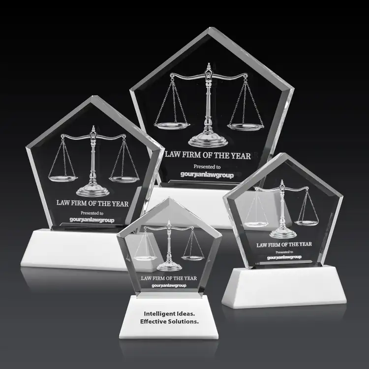 Genosee Optical Crystal Award on Base - 3D Subsurface Engraving #31