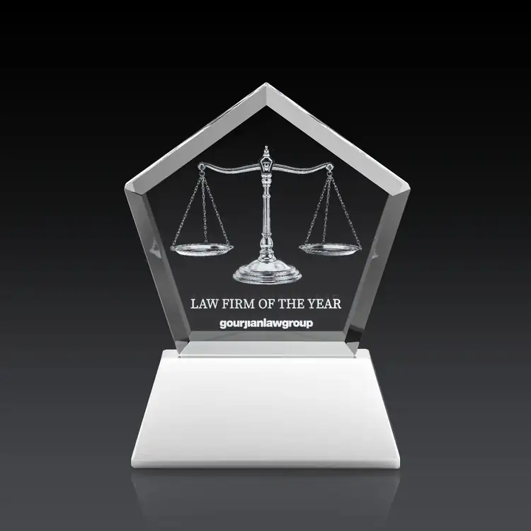 Genosee Optical Crystal Award on Base - 3D Subsurface Engraving #32