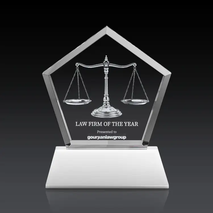 Genosee Optical Crystal Award on Base - 3D Subsurface Engraving #33