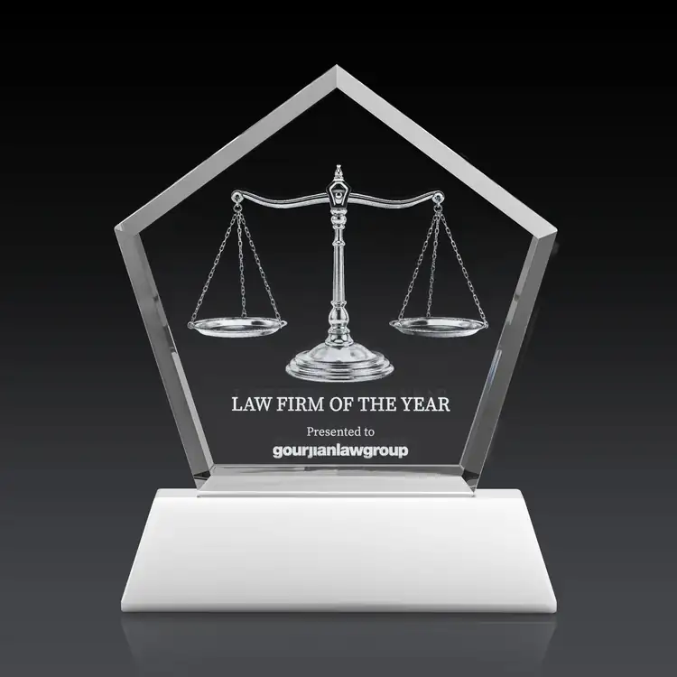 Genosee Optical Crystal Award on Base - 3D Subsurface Engraving #34