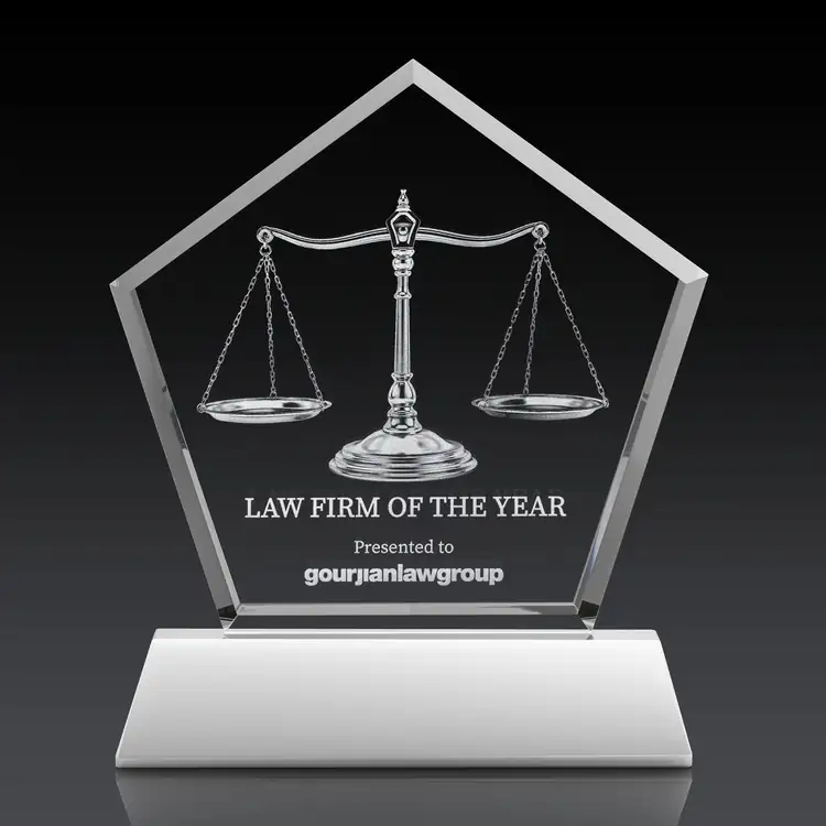 Genosee Optical Crystal Award on Base - 3D Subsurface Engraving #35