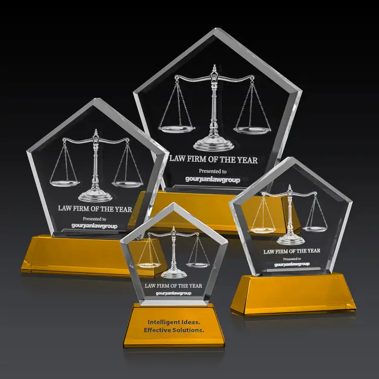 Genosee Optical Crystal Award on Base - 3D Subsurface Engraving #36