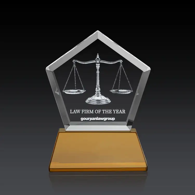 Genosee Optical Crystal Award on Base - 3D Subsurface Engraving #37