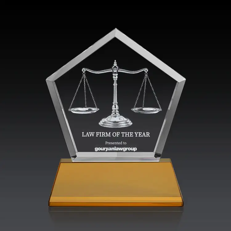 Genosee Optical Crystal Award on Base - 3D Subsurface Engraving #38
