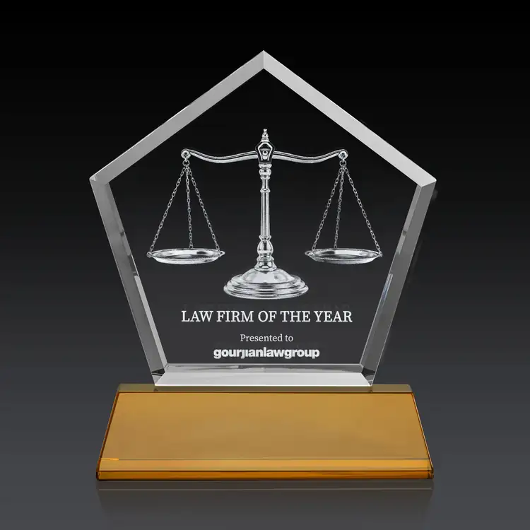 Genosee Optical Crystal Award on Base - 3D Subsurface Engraving #39
