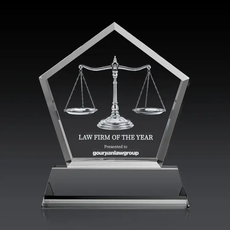 Genosee Optical Crystal Award on Base - 3D Subsurface Engraving #4