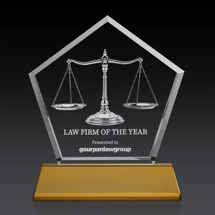 Genosee Optical Crystal Award on Base - 3D Subsurface Engraving #40