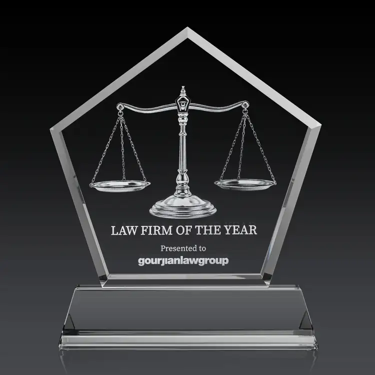 Genosee Optical Crystal Award on Base - 3D Subsurface Engraving #5