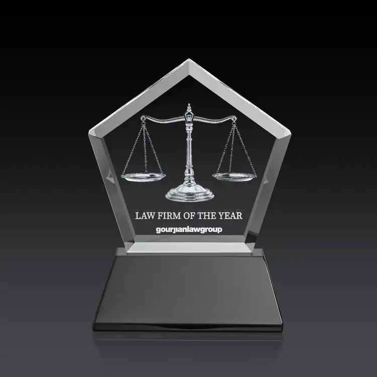 Genosee Optical Crystal Award on Base - 3D Subsurface Engraving #7