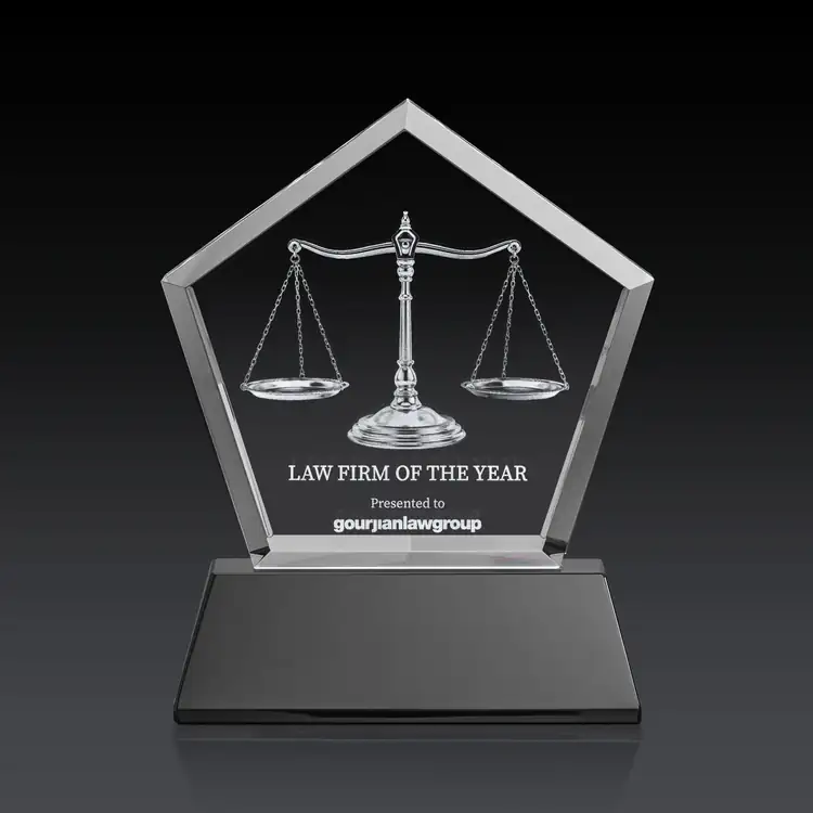 Genosee Optical Crystal Award on Base - 3D Subsurface Engraving #8
