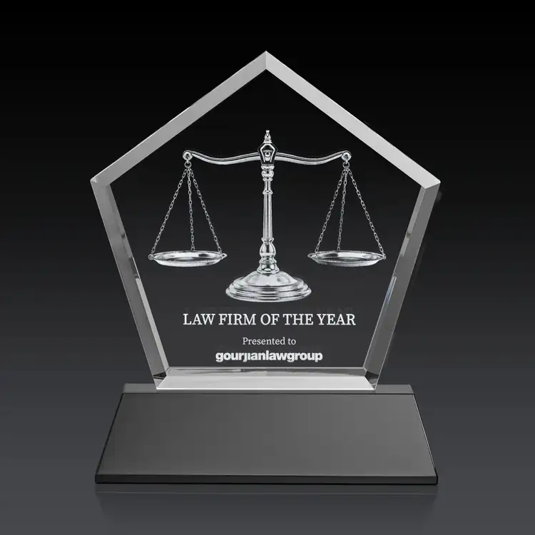 Genosee Optical Crystal Award on Base - 3D Subsurface Engraving #9