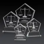 Trophée Genosee en cristal optique sur socle - Gravure 3D