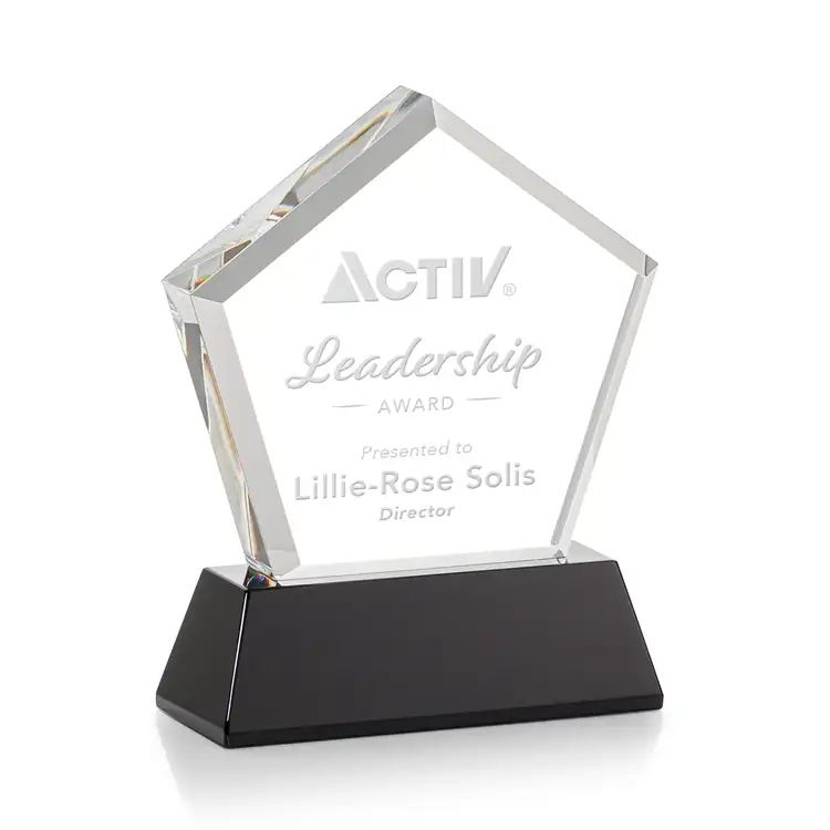 Genosee Optical Crystal Award on Base - Deep Etch #8