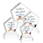 Trophée Genosee en cristal optique sur socle - Multicolore