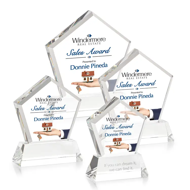 Genosee Optical Crystal Award on Base - Multicolor