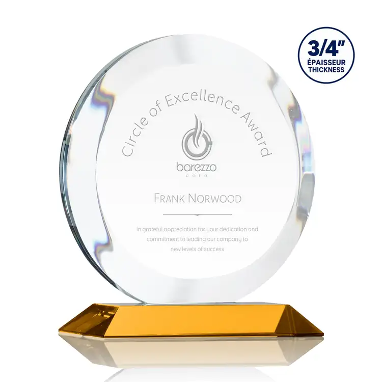 Gibralter Starfire Crystal Award - Deep Etch #3