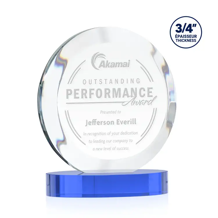 Gibralter Starfire Crystal Award on Alberton Base - Deep Etch #10